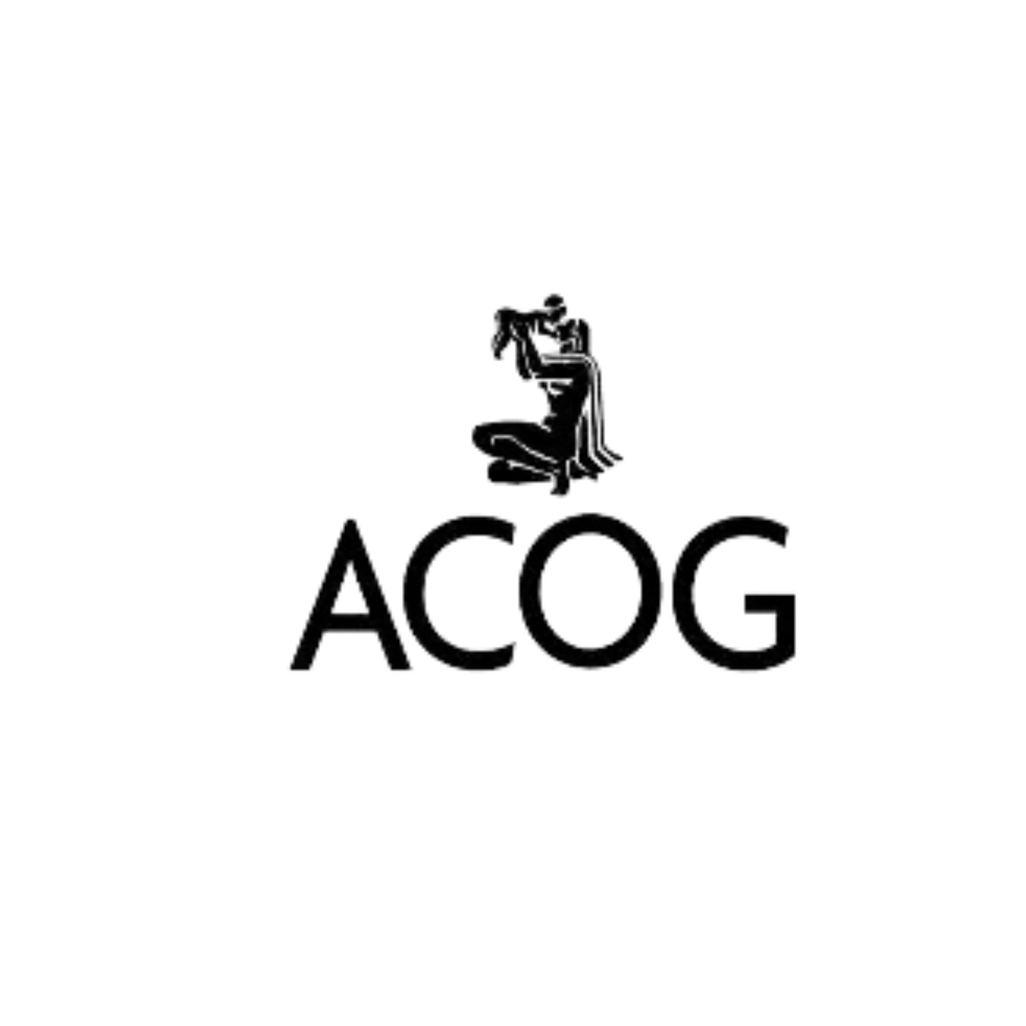 A black and white logo featuring a woman sitting on a stool, with the word ACOD below her.