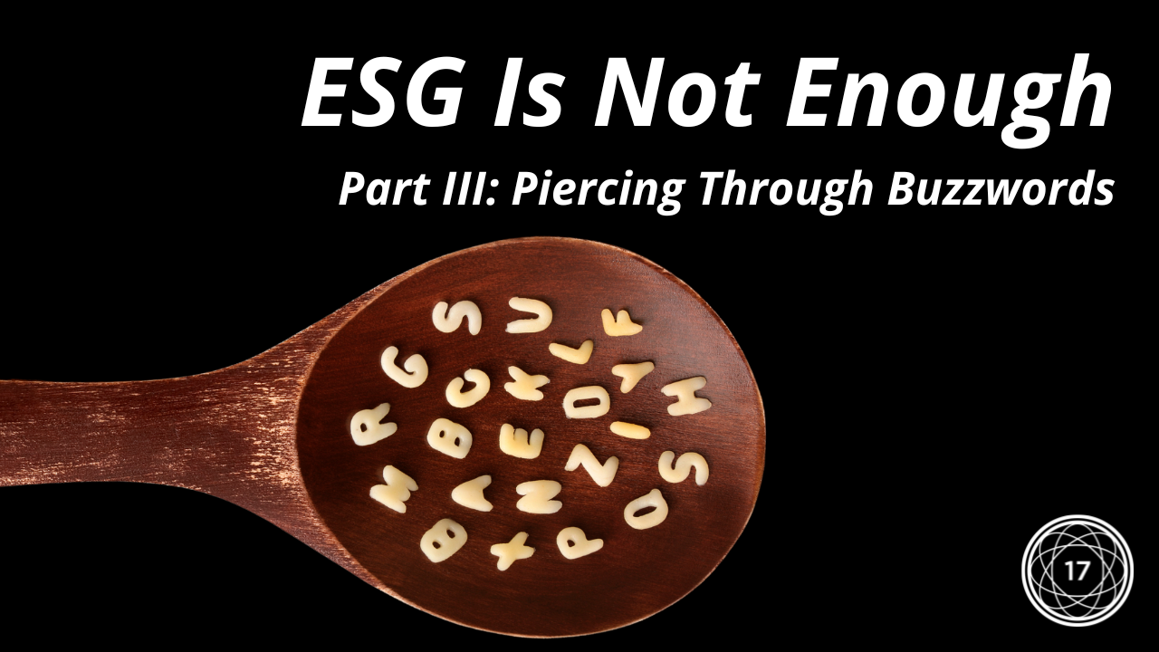 ESG Is Not Enough - Part III: Piercing Through Buzzwords