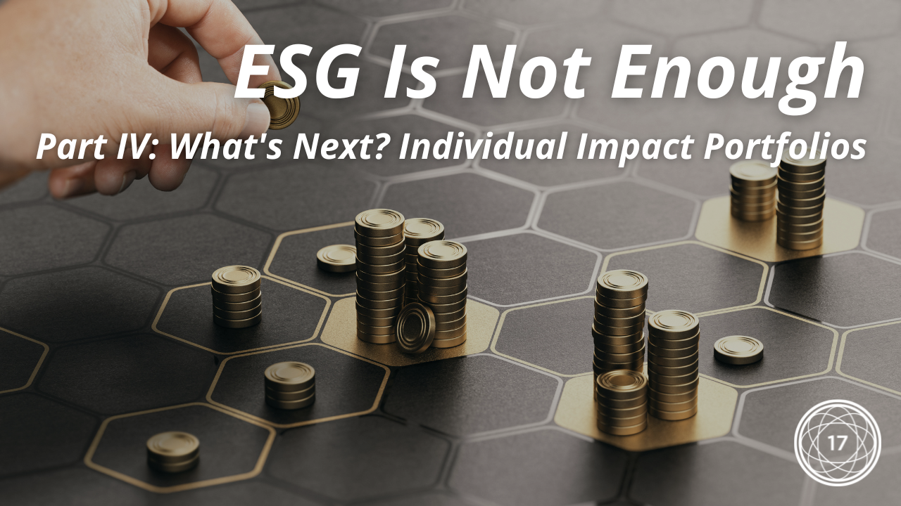 ESG Is Not Enough - Part IV: What’s Next? Individual Impact Portfolios