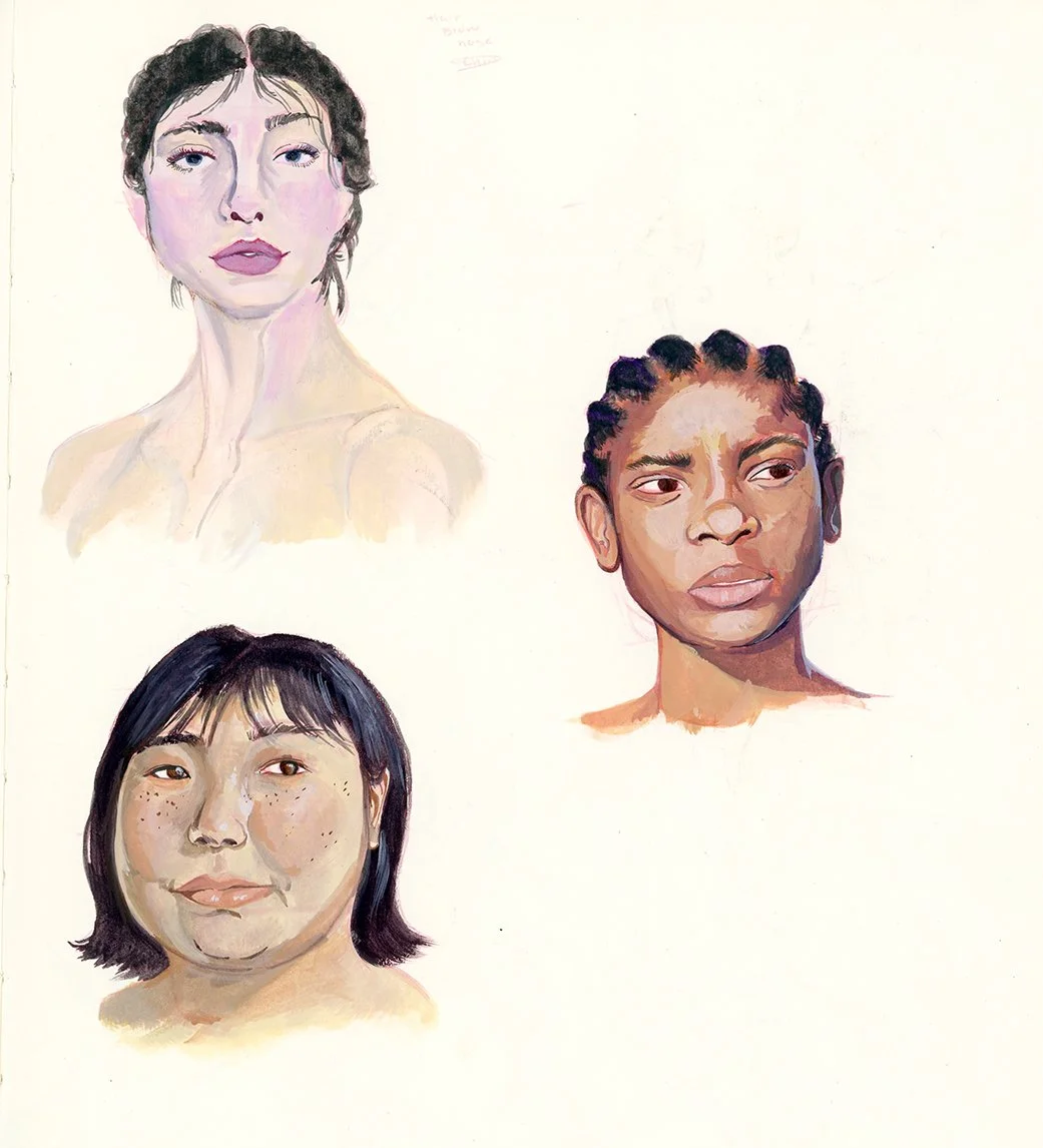 Gouache portraits