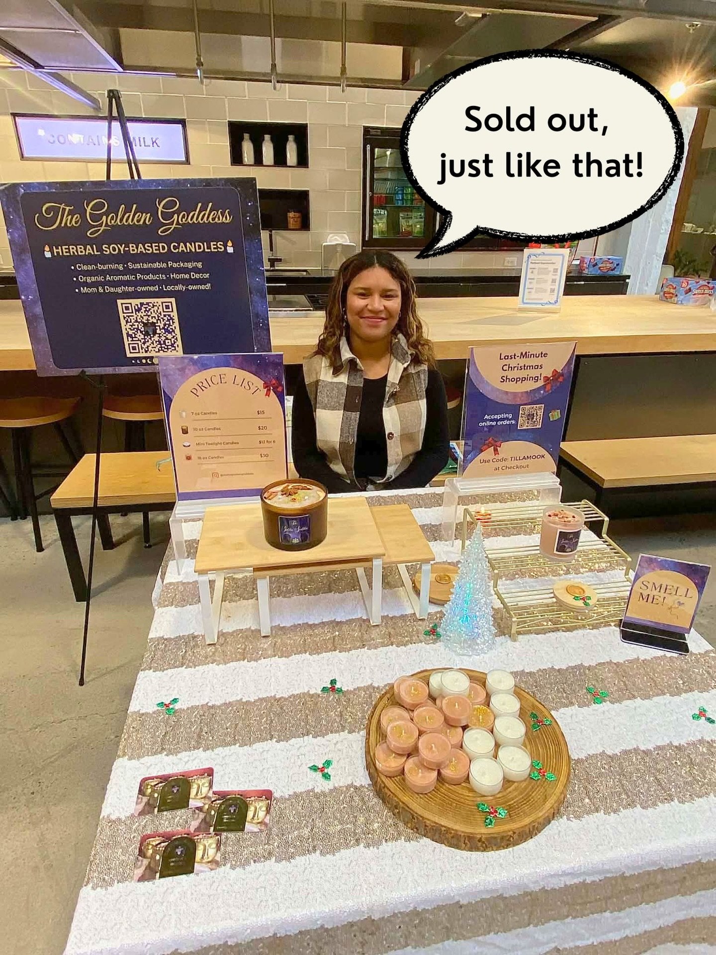 Thank you @tillamook for helping us spread Christmas cheer during this year&rsquo;s holiday makers market! 🧀 🐄 🍦🎄 🎁 🎅🏽 
We hope you all enjoy your new holiday scents!🕯️❤️

#tillamookcreamery #happyholidays #christmascandles #pnw #tillamook #i