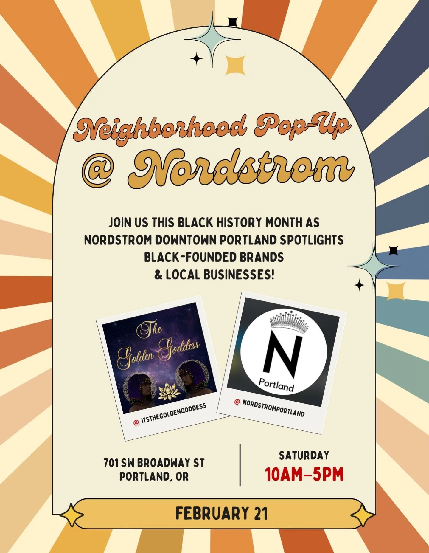 It&rsquo;s Black History Month! Celebrate with us as @nordstromportland spotlights Black-founded brands and highlights popular local businesses in the community 🖤✨ Join us February 21st @ 10 AM&mdash;5 PM ✔️ Thank you for your support! 

#blackhisto