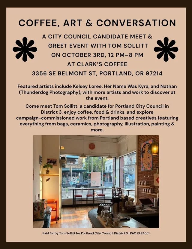 Tom Sollitt Portland City Council candidate meet & greet 10.3