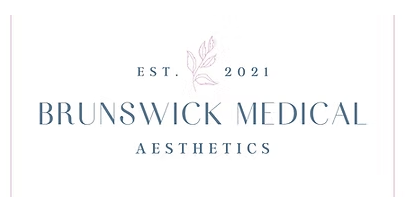 Brunswick Medical Aesthetics logo with a simple leaf illustration, established in 2021.