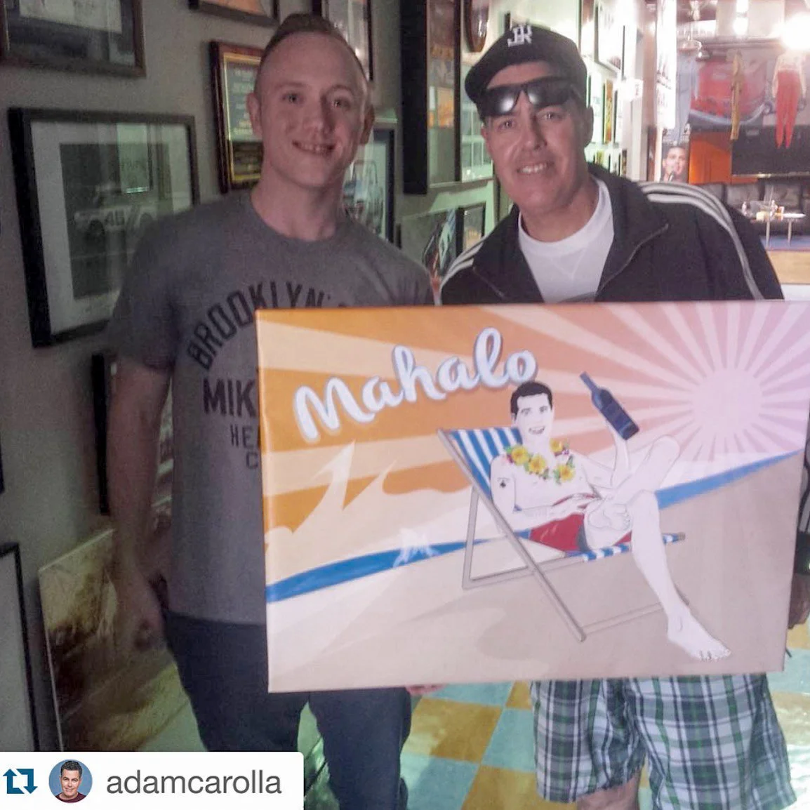 Adam Carolla & Marty O'Neill of Drastic Graphics on set at Carolla Digital Podcast Studios
