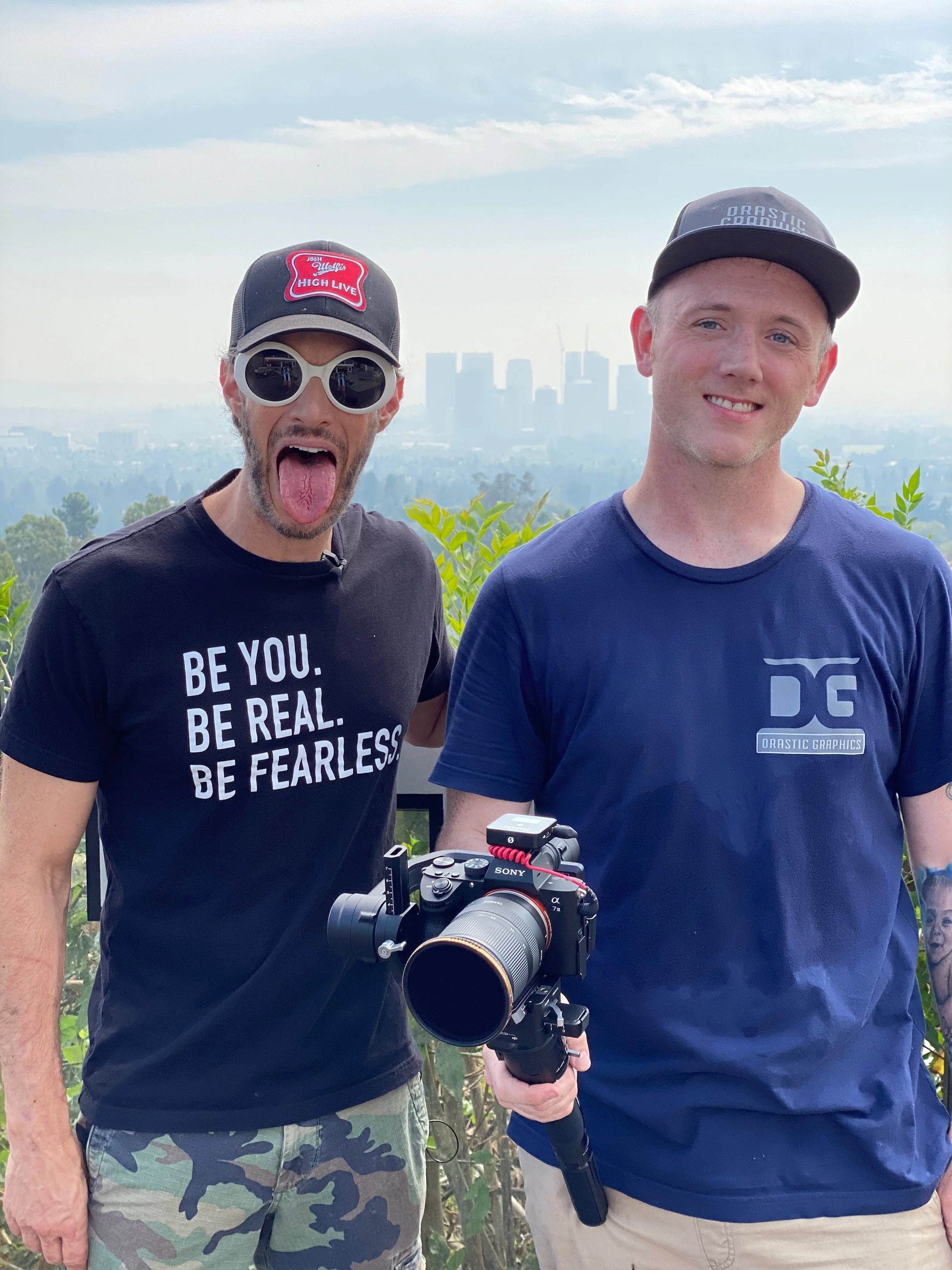 Josh Wolf & Marty O'Neill of Drastic Graphics on set in Beverly Hills