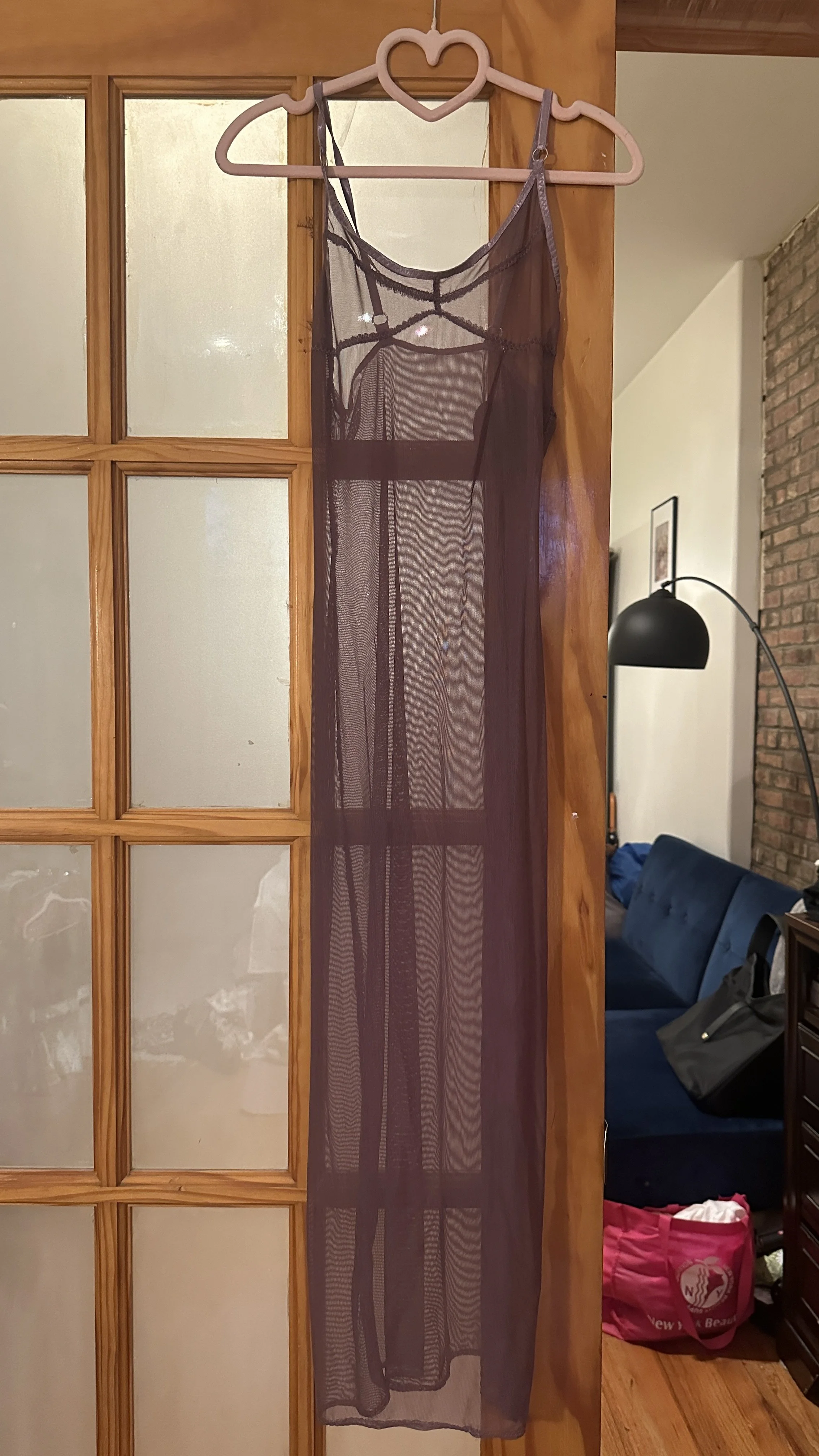 sheer layering midi dress