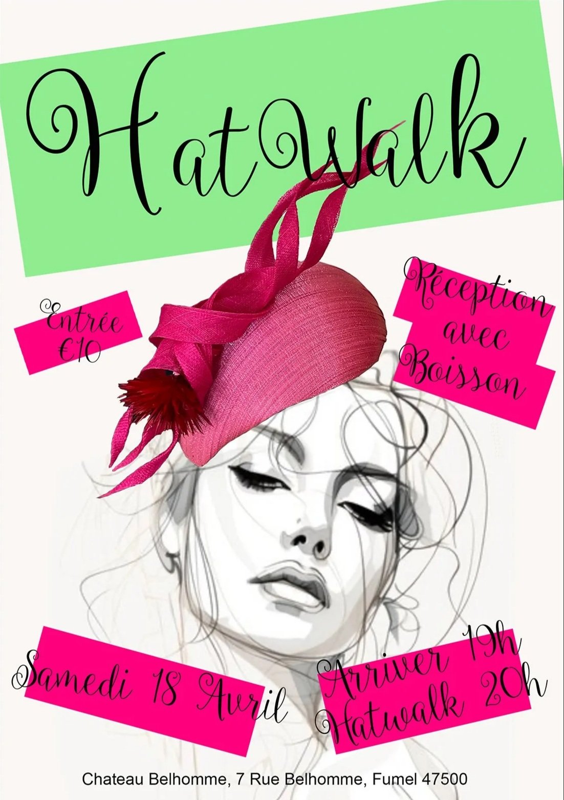 Première du défilé Hatwalk au Château Belhomme