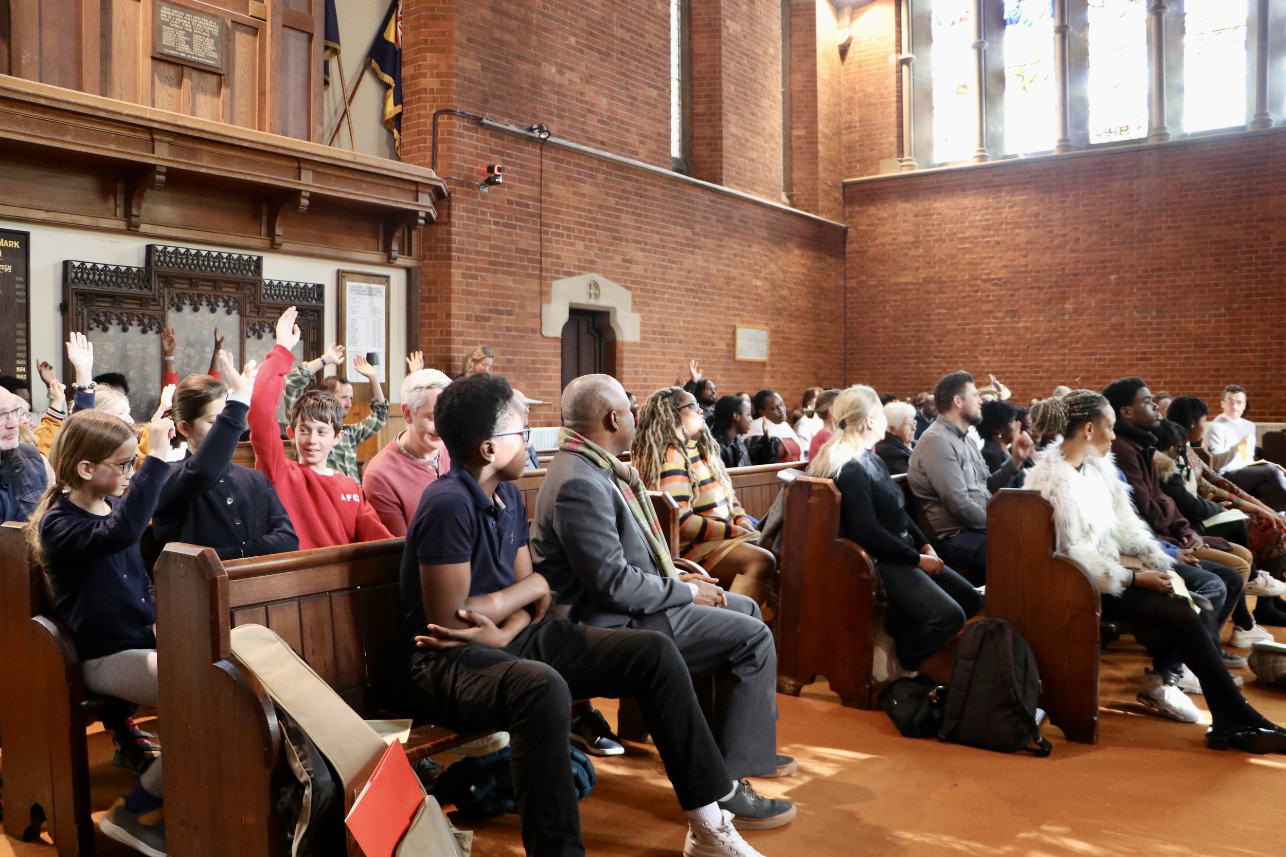 Representative Sunday church congregation