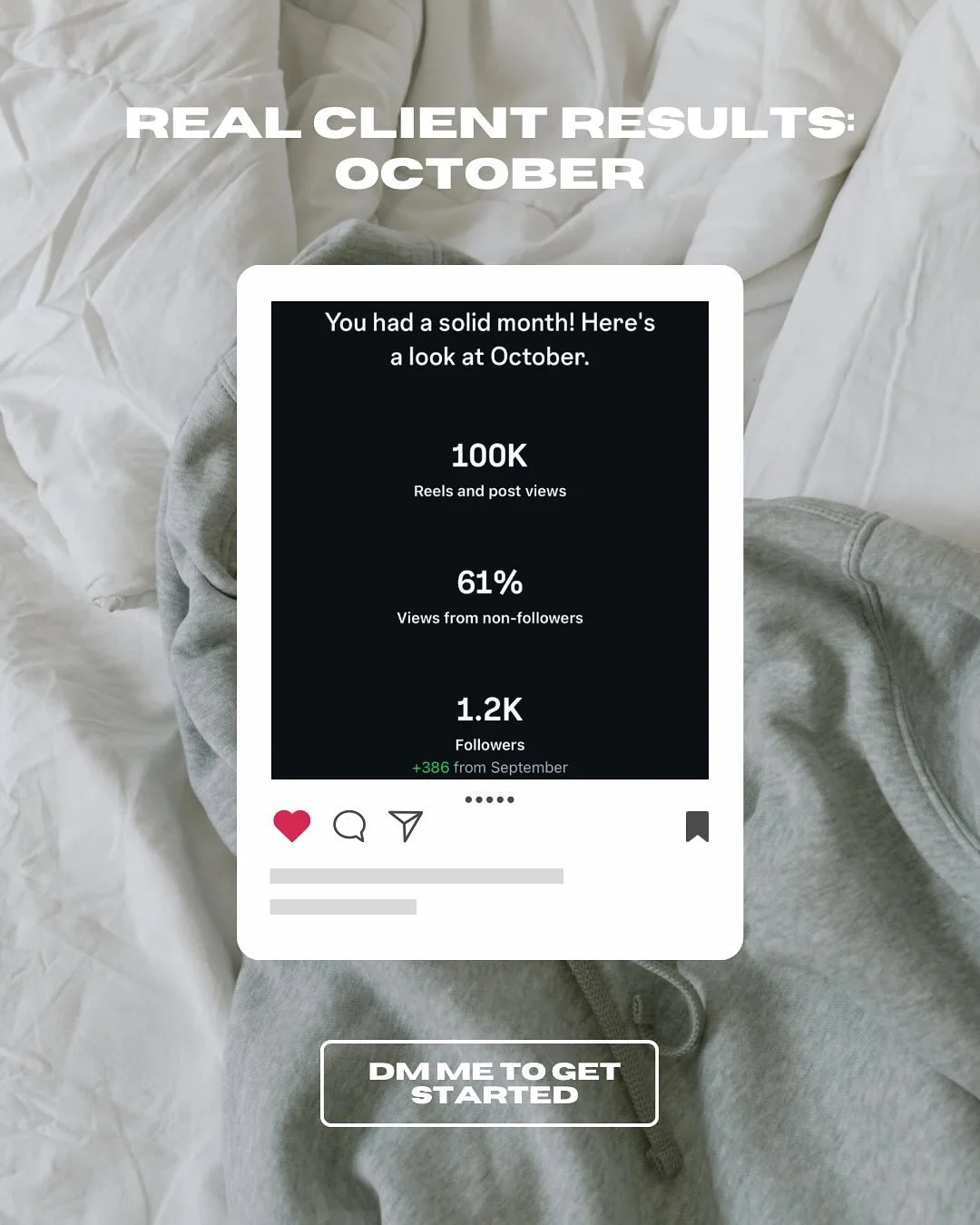 October wasn&rsquo;t just spooky 👻&mdash; it was strong.
This client hit 100K views, with 61% coming from new eyes, and grew their following by 47% in just one month!!

That&rsquo;s the power of a clear content strategy + consistent posting.

DM me 