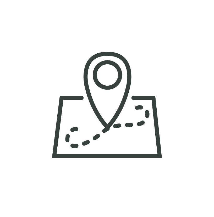 Icon of a map with a location pin.