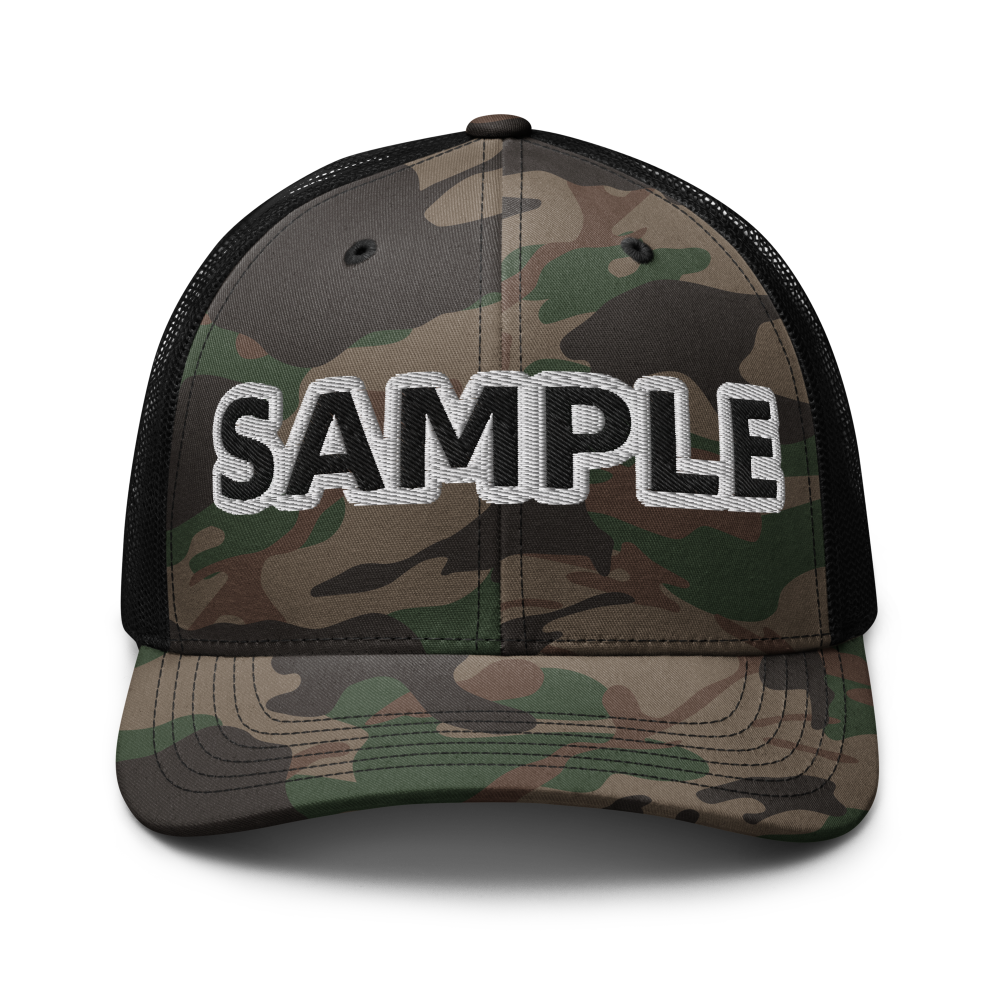 Sample embroidered Camouflage trucker hat