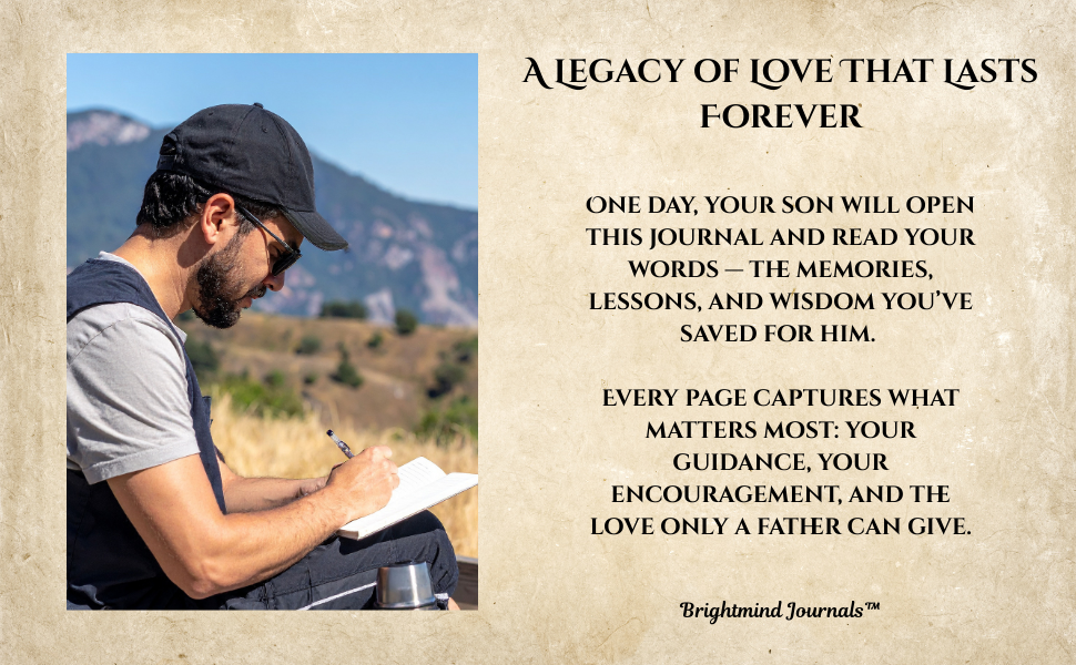 A man wearing a cap and sunglasses writing in a journal outdoors with mountains in the background.