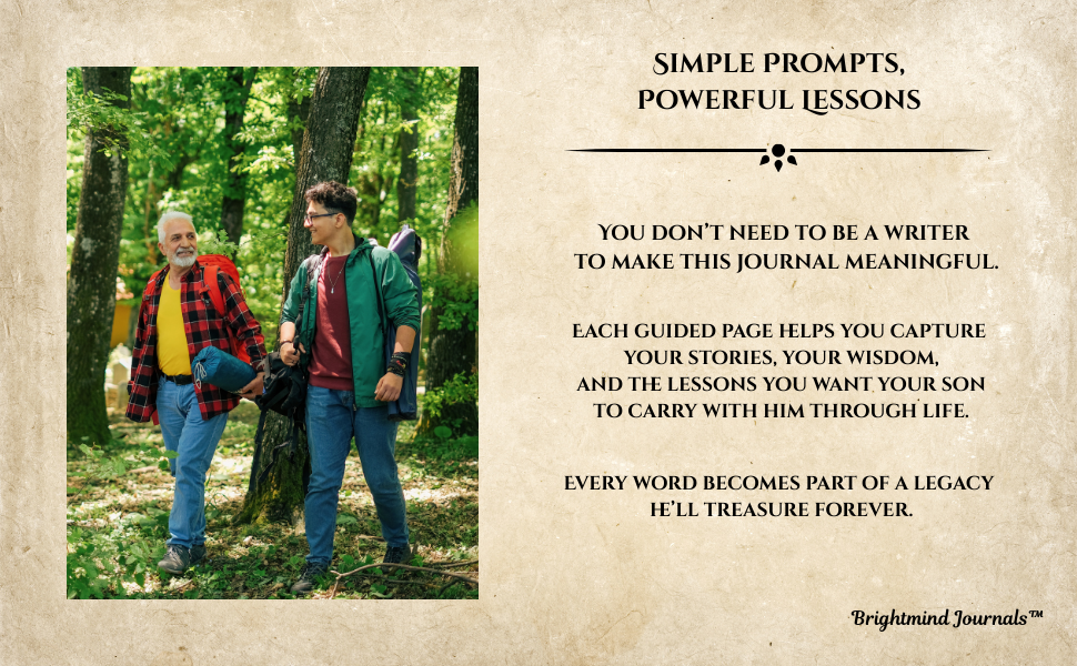 Two men, one older with white hair and beard, wearing a red and black checkered shirt and yellow t-shirt, and the other younger with dark hair and glasses, wearing a green jacket and red shirt, are smiling and talking while walking in a green forest during the daytime.