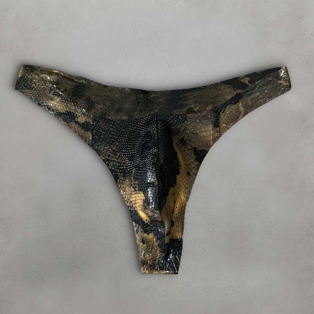 Latex Snake Skin Thong