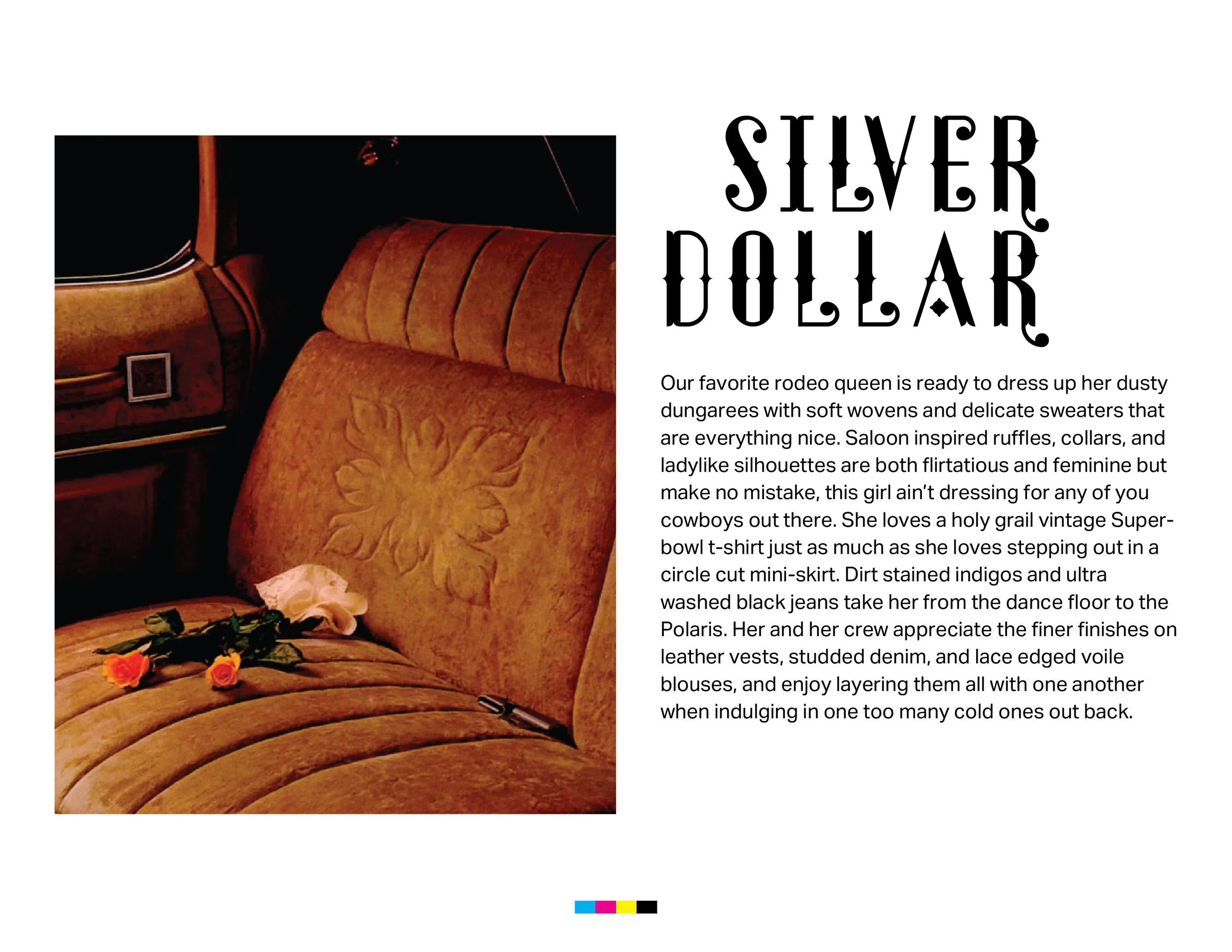 Vintage car interior with tan velvet seats, a small bouquet of pink roses, and a white cloth on the seat.