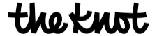 Logo with the words 'the knot' in black cursive font
