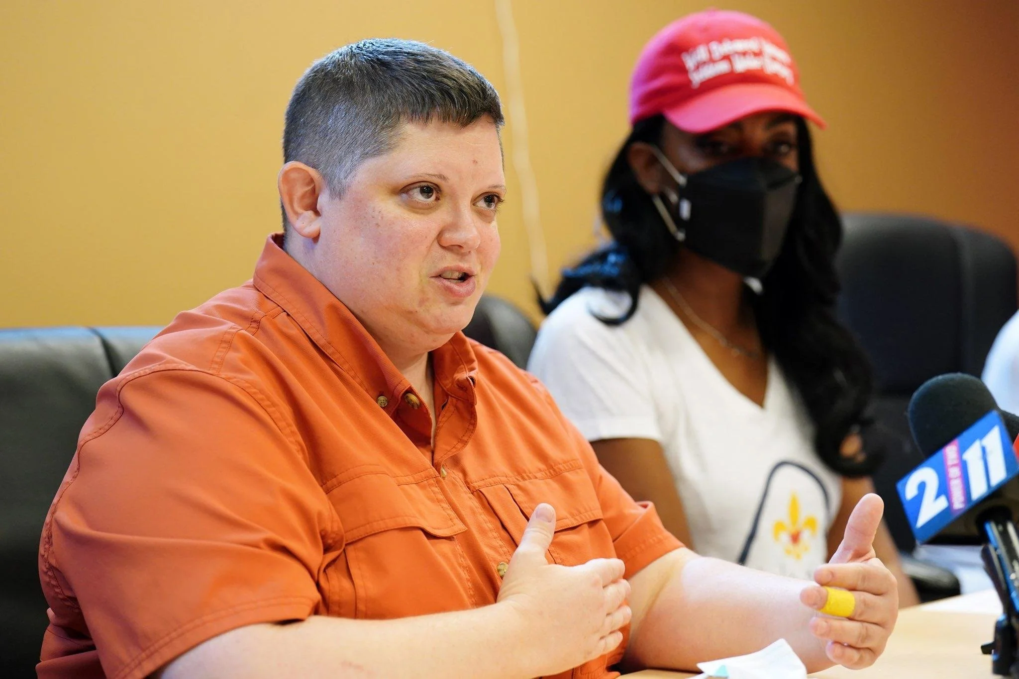A photograph by Bill Greenblatt taken during a City of St. Louis Press Conference with Sarah Russell and Mayor Tishaura Jones
