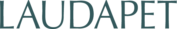 Logo com a palavra 'LAUDAPET' em letras grandes e estilizadas. A Laudapet é especializada em ressonância magnética veterinária em Santa Catarina, para animais e pets de todos os portes.