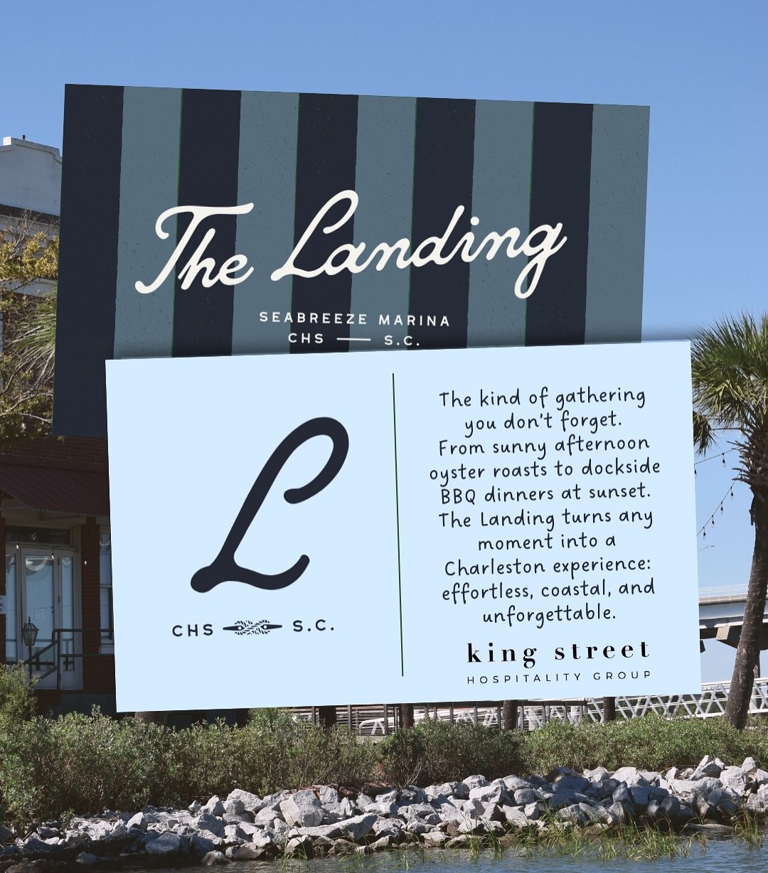 Coastal, effortless, and full of life. 
Welcome to The Landing at @seabreezemarina . 🌿⚓️

🕰️ time to start booking your gathering now just in time for the warm weather 

#TheLandingCHS #SeabreezeMarina #CharlestonEvents #CharlestonSC #CharlestonWat