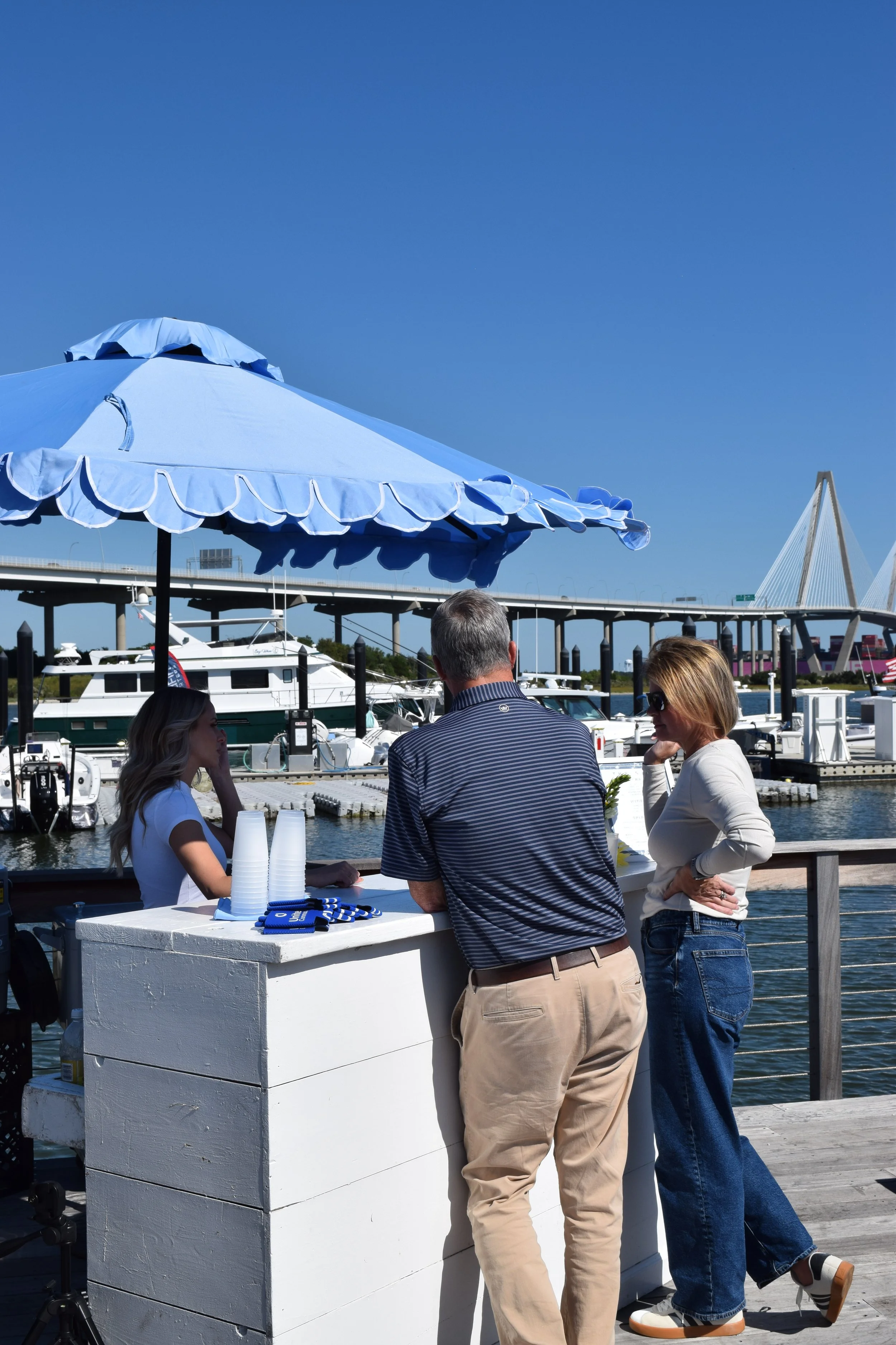 chit chatting with our bartender about local beers + beverage options