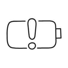 Line drawing of a battery on empty
