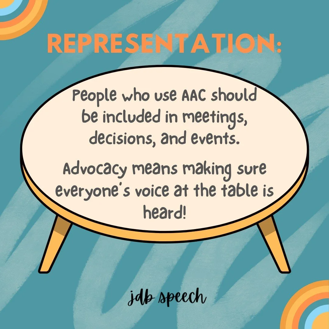 Every voice deserves to be heard!

Including persons who use AAC in meetings, decisions, and events isn&rsquo;t just inclusion&mdash;it&rsquo;s true advocacy.

Let&rsquo;s make sure everyone has a seat and a say.

#AAC #advocacy #humanright #slp #acc