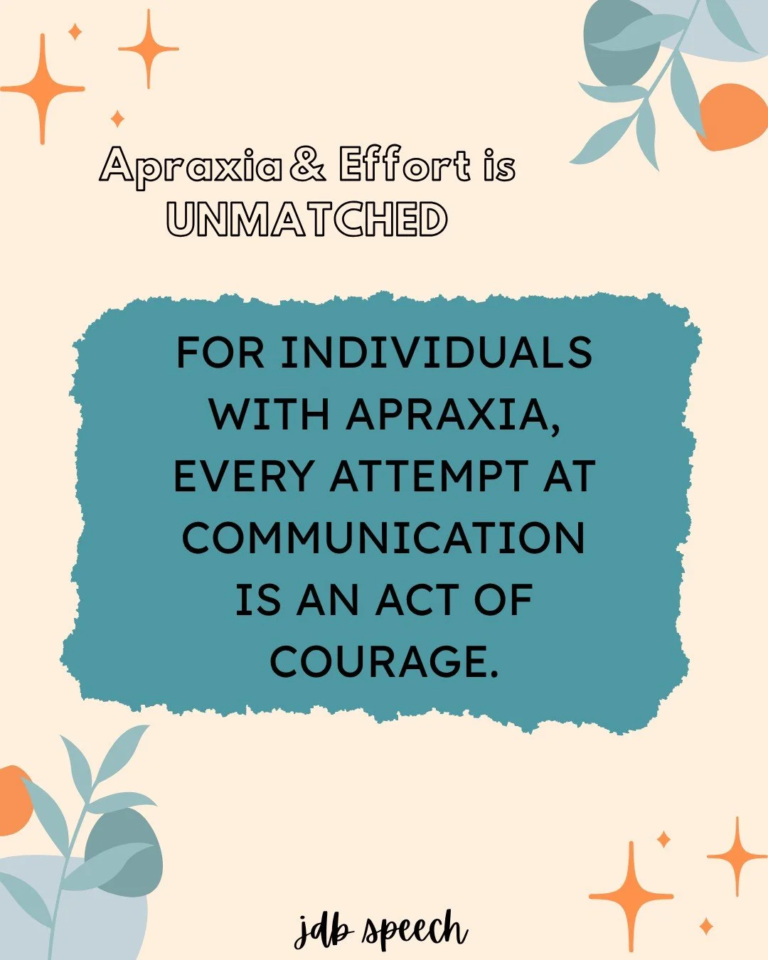 For individuals with apraxia, every spoken word is an act of EFFORT and COURAGE. 

What seems &ldquo;simple&rdquo; to a natural speaker such as a &quot;hello, yes, no&quot; &mdash; requires multiple complex motor steps to achieve. When you have an un