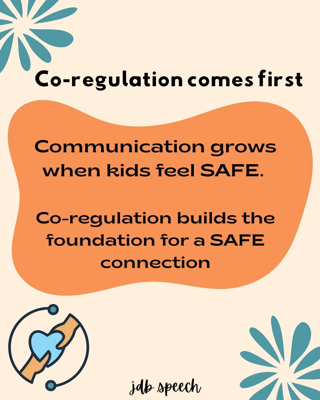 Before communication, there must be connection.

Communication grows from co-regulation &mdash; the shared calm, safety, and rhythm between communication partners builds trust and security. With safety communication (all forms) grows!

When a child f