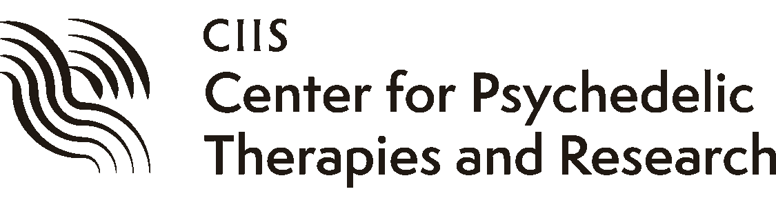 Logo of CIS, Center for Psychedelic Therapies and Research, with an abstract graphic design in black and white.