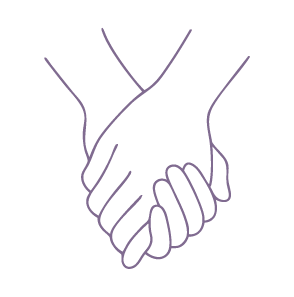 Illustration of two hands holding each other in a handshake