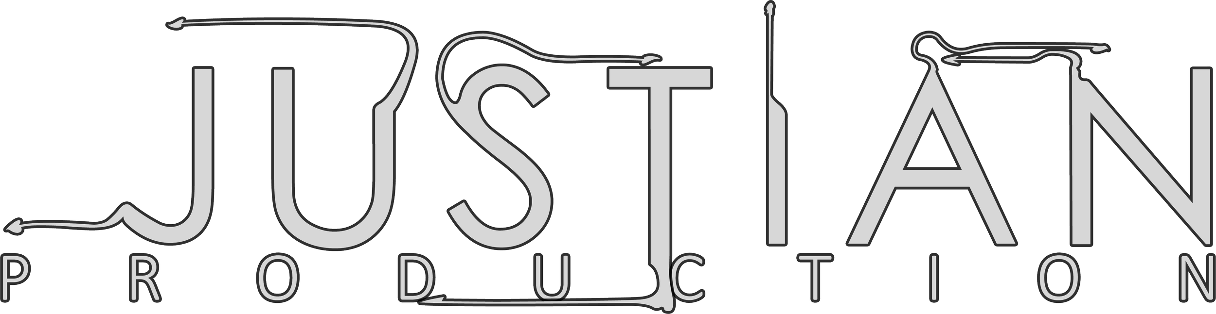 Logo of Justinian Production with stylized lettering and decorative elements.