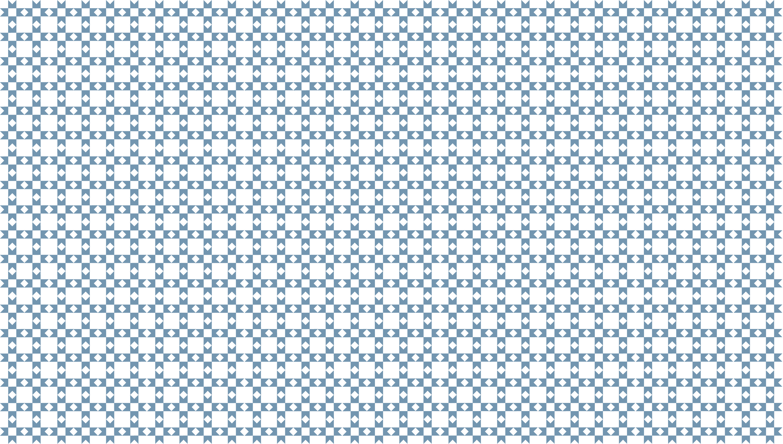 A pattern of repeating black squares and blue diamonds on a black background, forming a geometric mosaic design.
