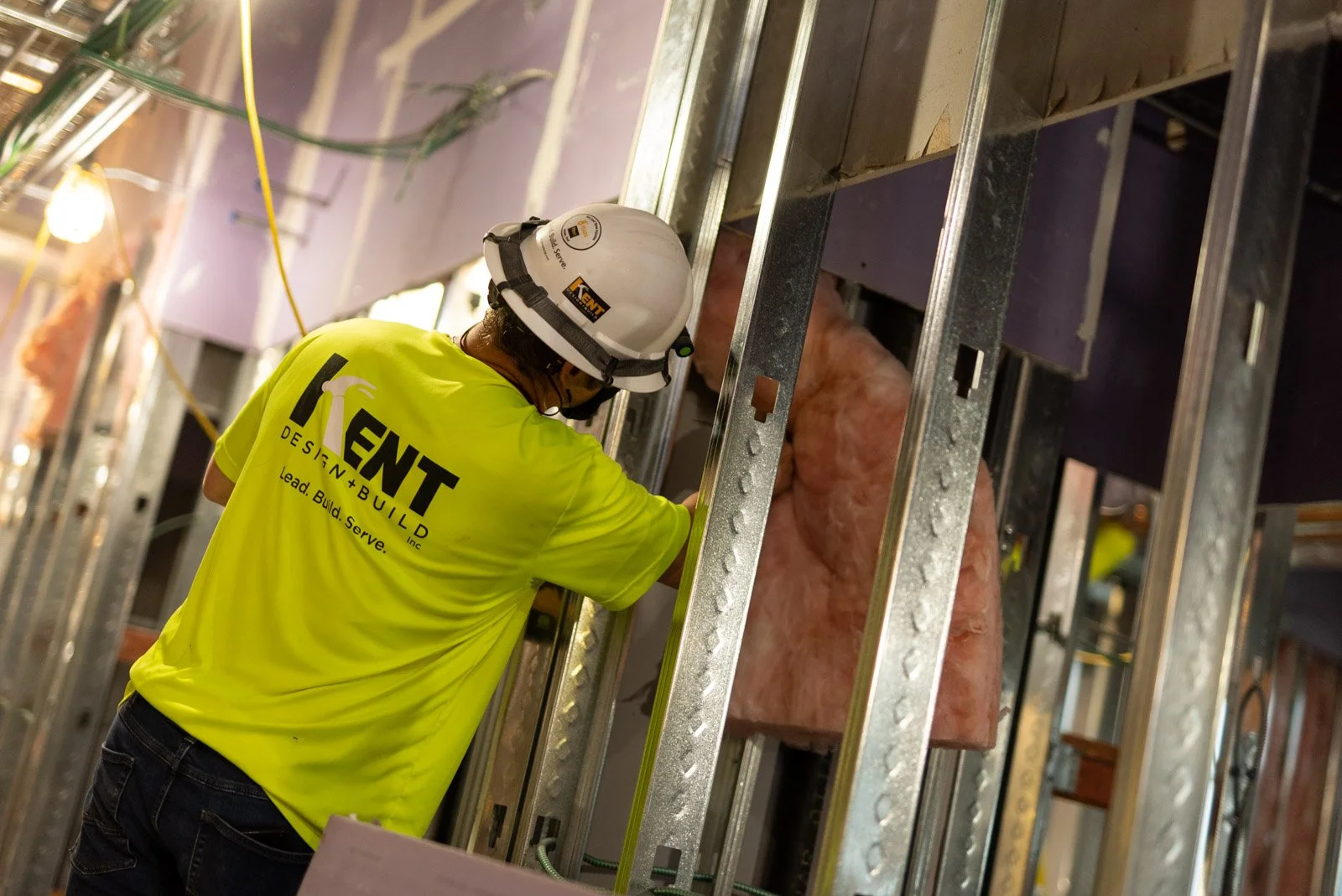 Kent Design Build Construction Working Wearing Hard Hat