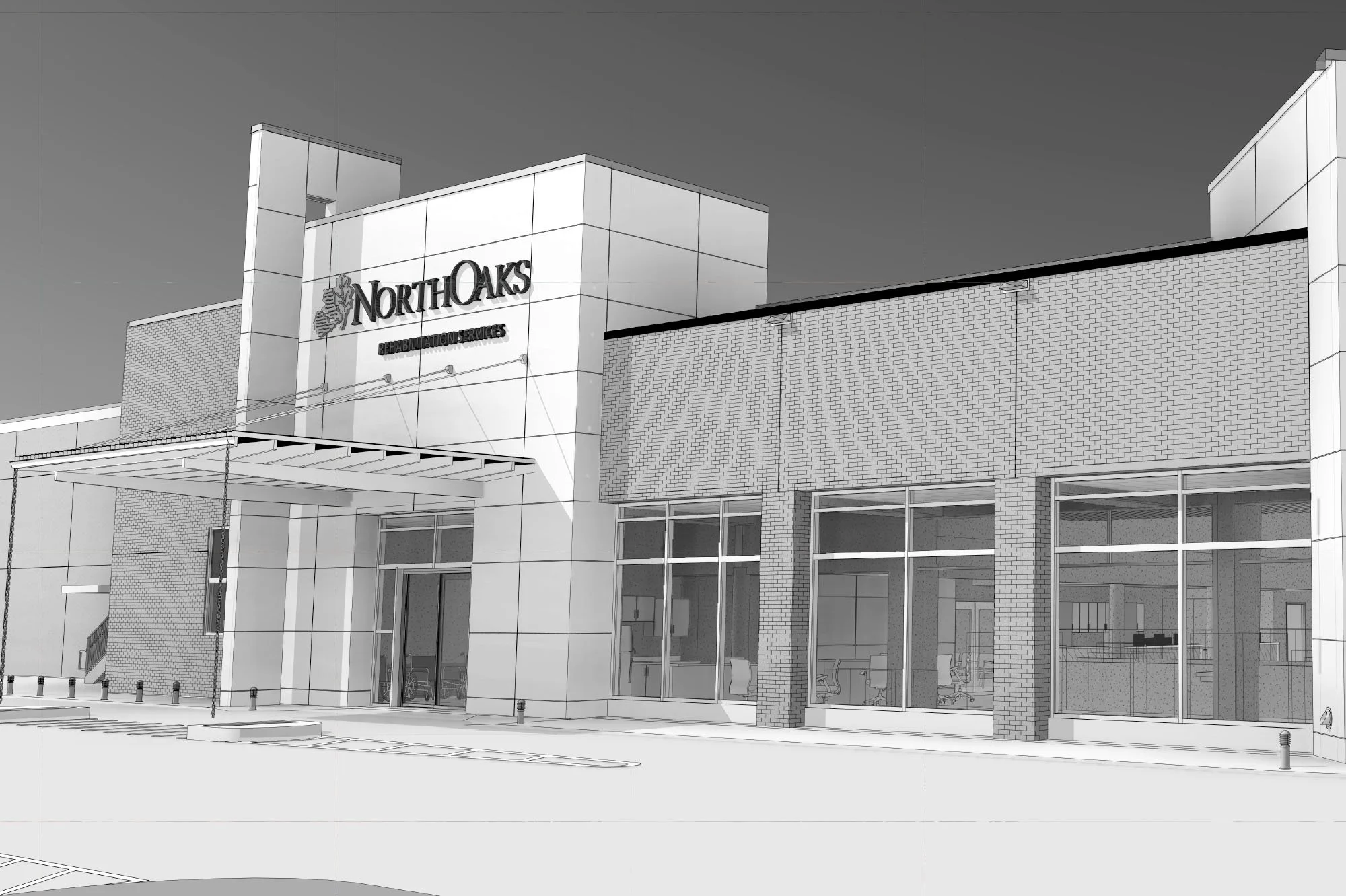 Rendering of North Oaks Rehabilitation Services facility in Hammond.