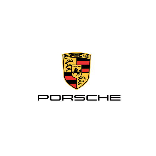 Porsche logo with the word 'Porsche' beneath it.