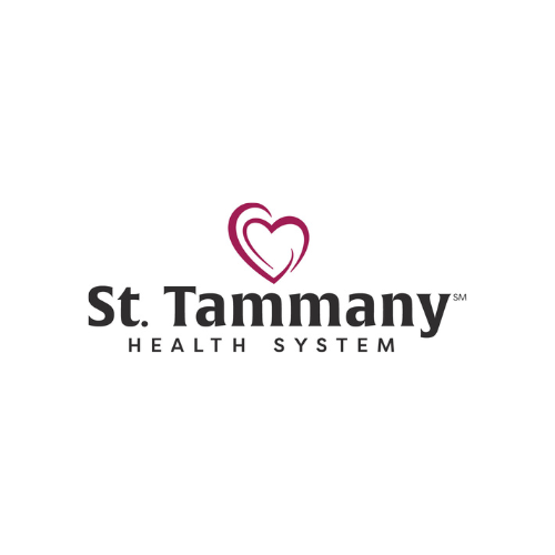The logo for St. Tammany Health System, featuring a stylized heart shape above the name.