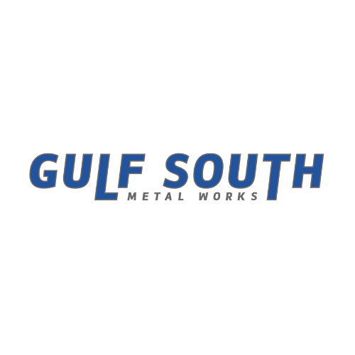 Gulf South Metal Works logo in blue text on a white background.