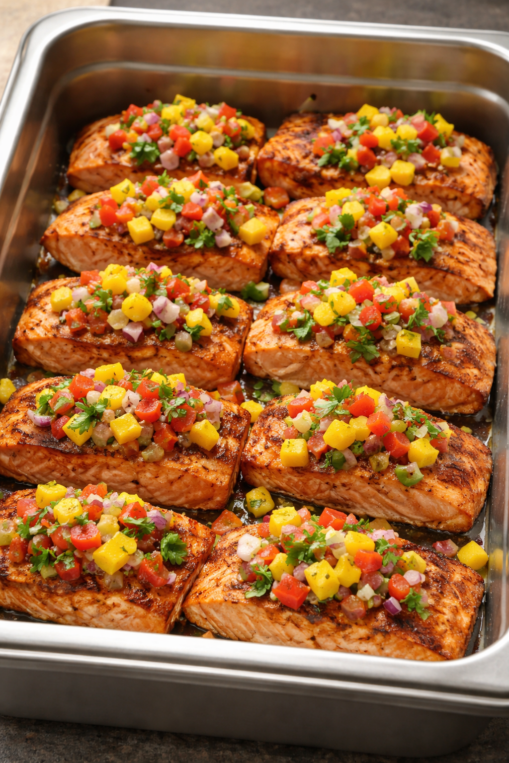 Chile Lime Salmon with Caribbean Pico