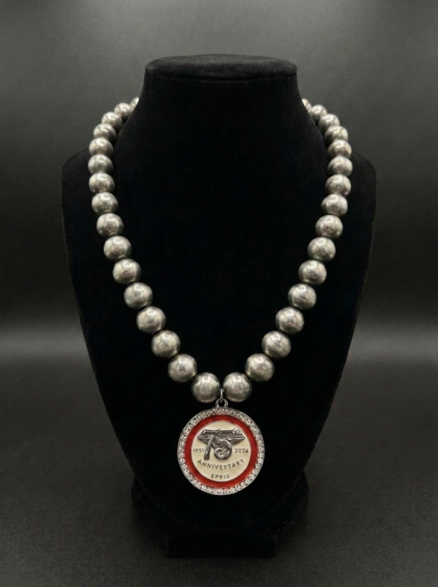 75th Anniversary Pendant Silver Necklace - $100