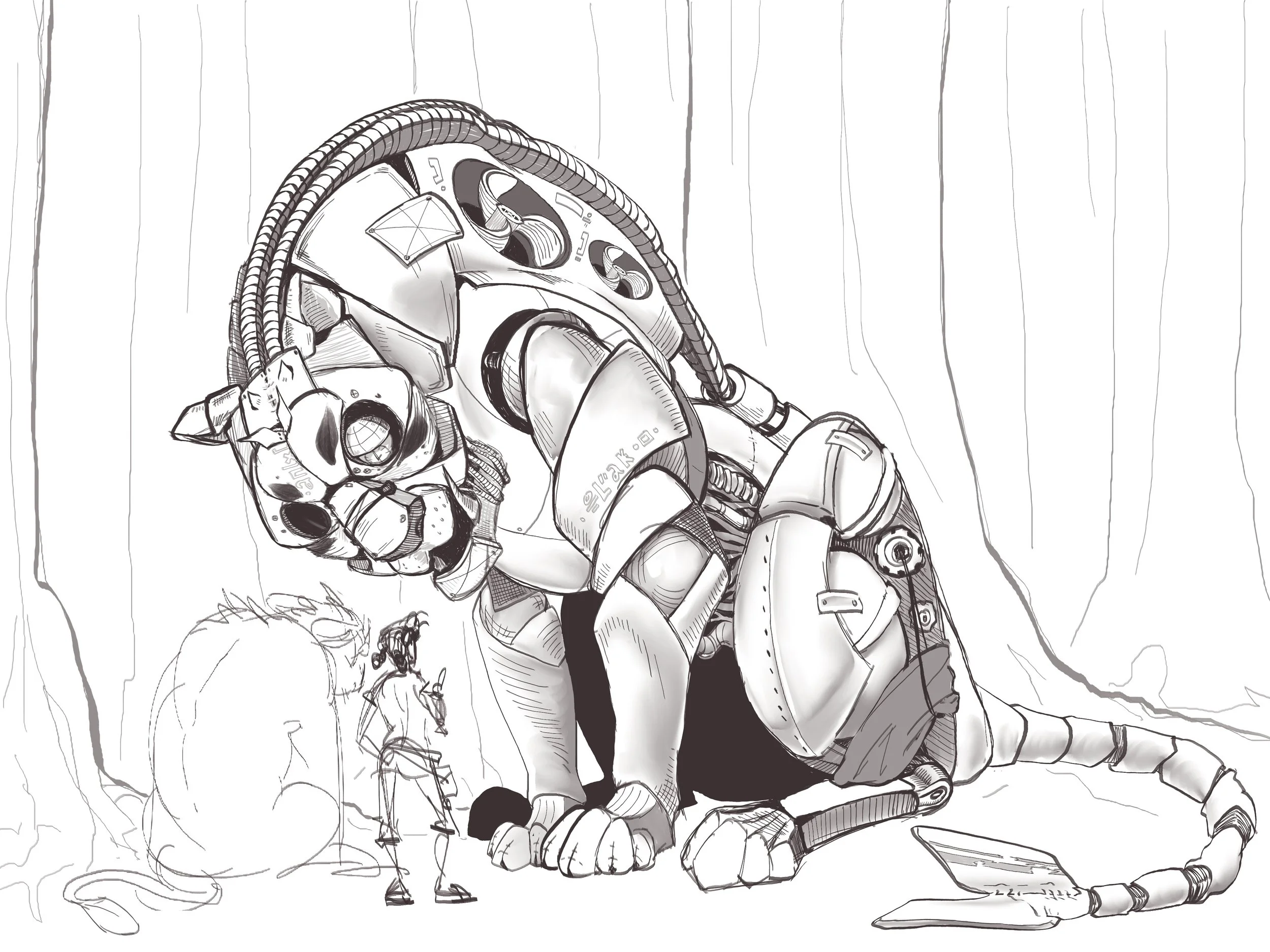 “Мама” the mechanic River Tiger Concept Art