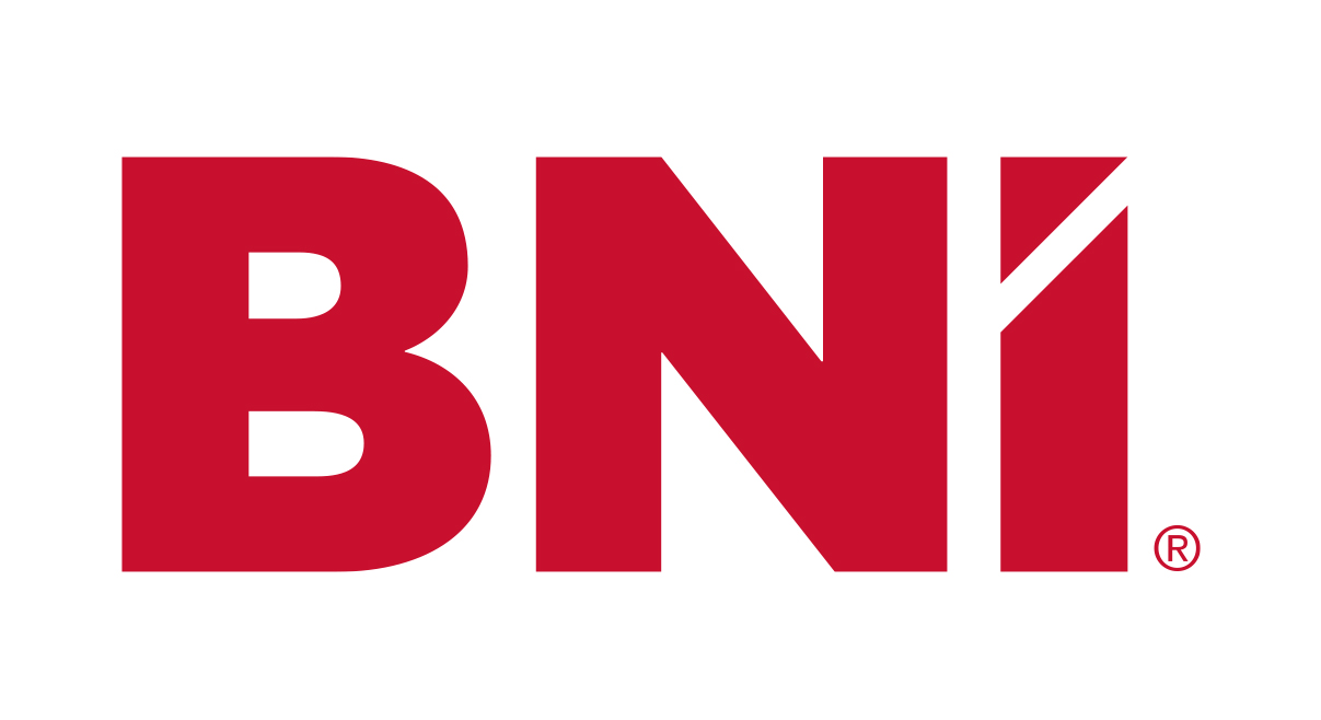 BNI logo in red lettering on a white background.