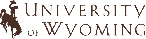 Logo of the University of Wyoming featuring a bucking horse and rider.