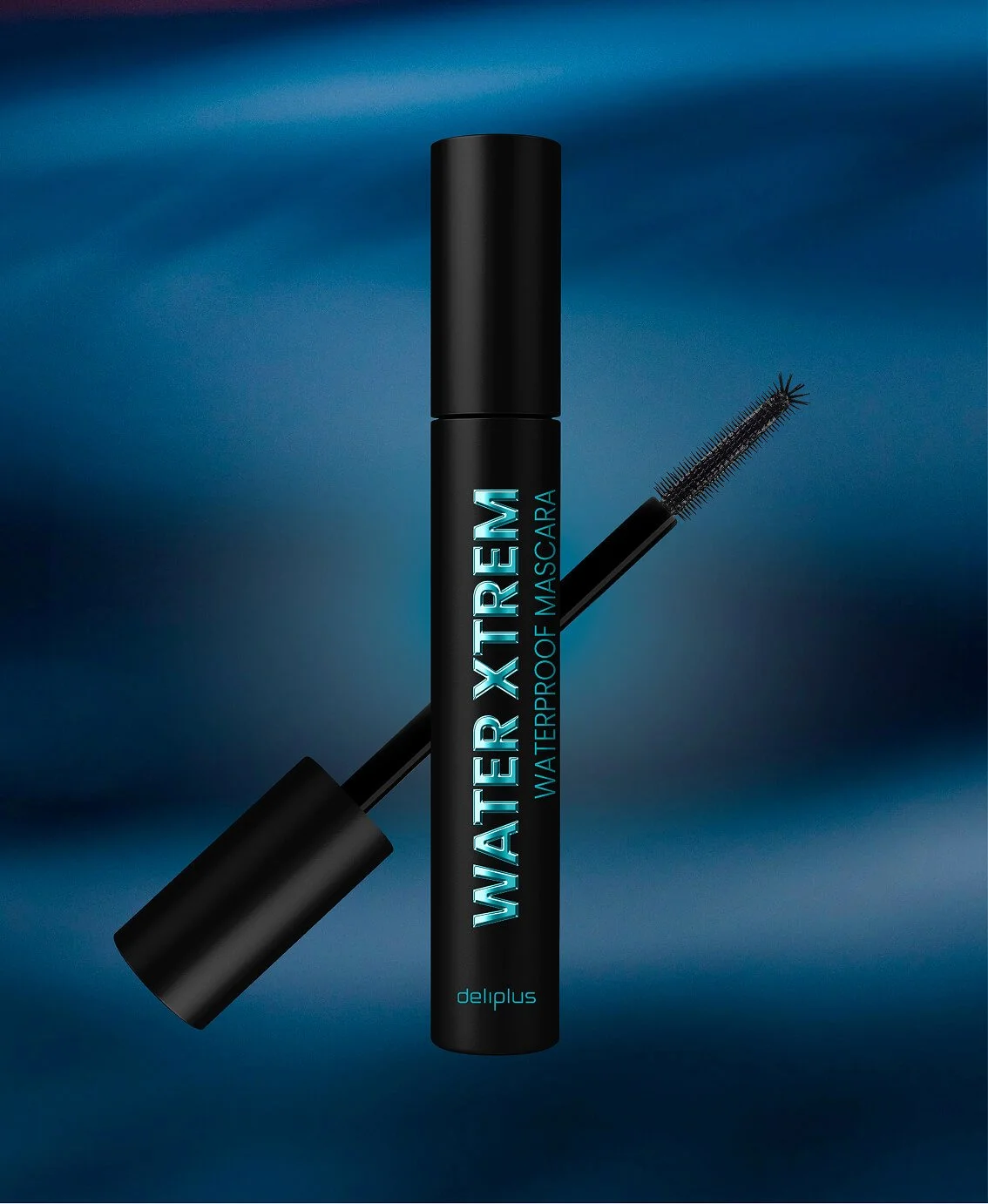 Tubo de máscara de pestañas impermeable del estilo del producto 'Waterproof 1'_Mascaras deliplus_mercadona_Packaging de cosmetica de estudio berlin