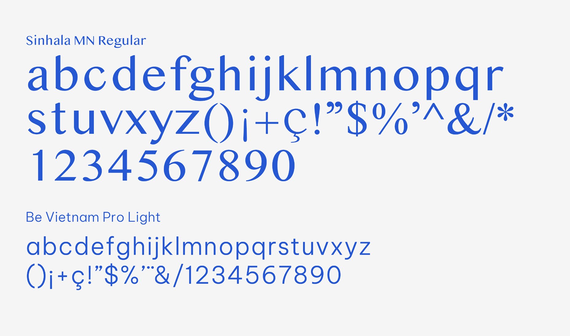 Tos tipografias de fuente tipográfica: Sinahla MN Regular y Be Vietnam Pro Light_Llar carme_premia de mar_diseño identidad de estudio berlin