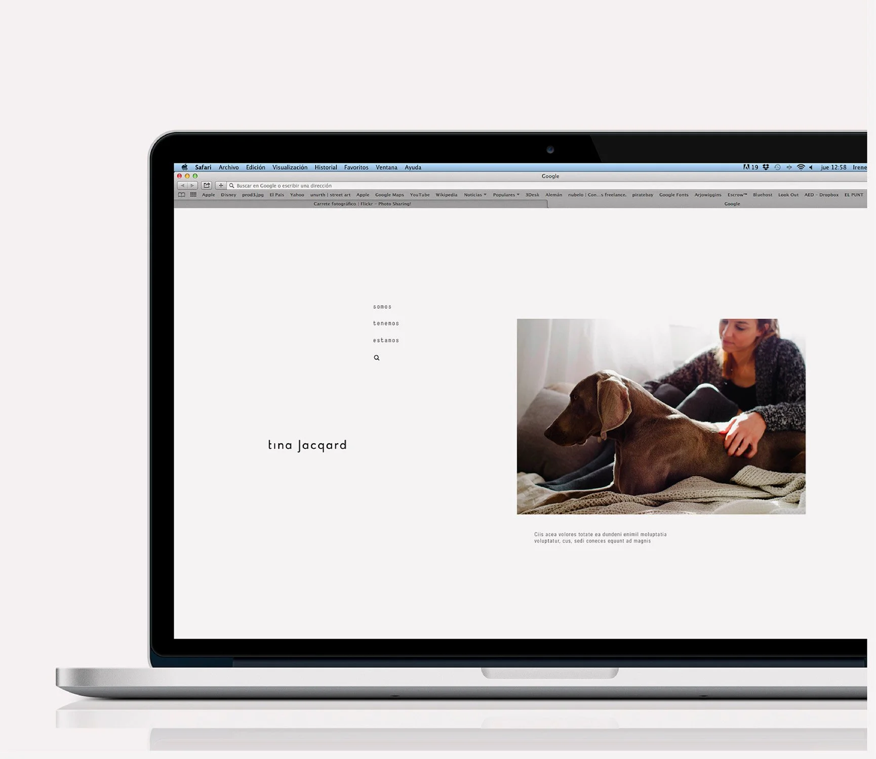 Sitio web Tina Jaquard_identidad gráfica de estudio Berlin