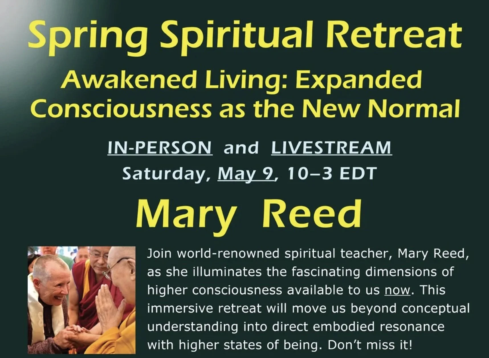 Center for Contemporary Mysticism: Spring Spiritual Retreat