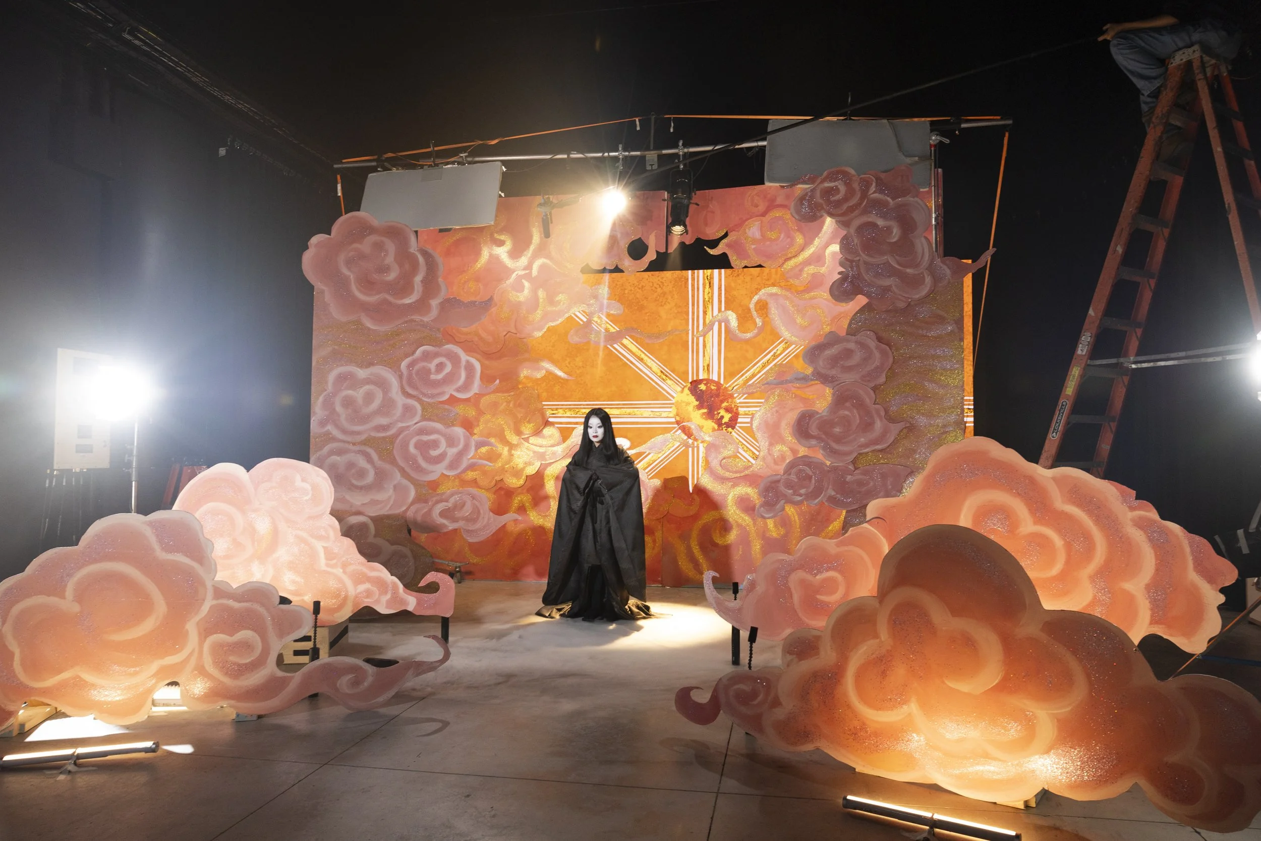 Clouds Flats Painted and Built by Juan Alvarez-Fernandez and Sophomore Art Team