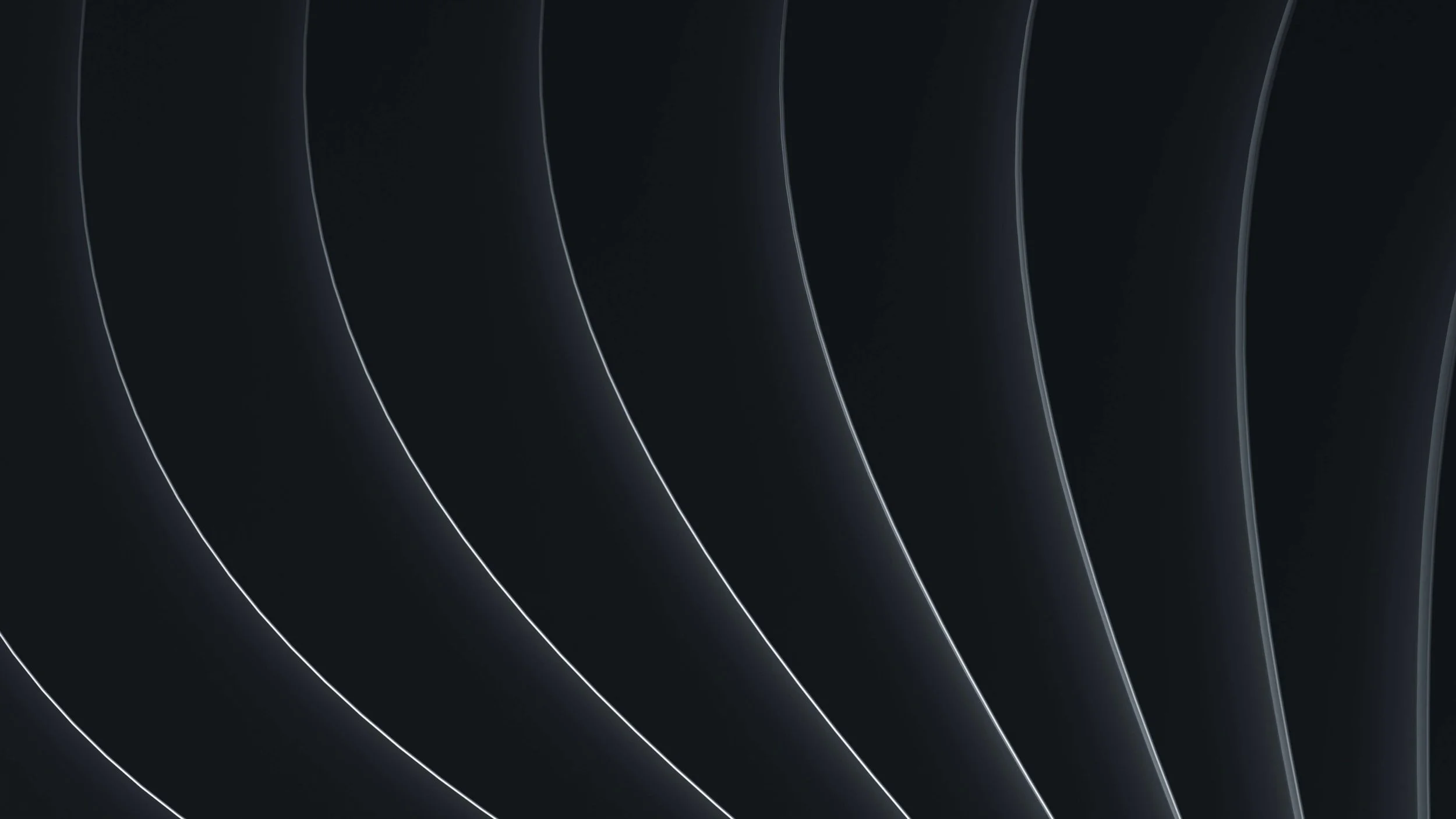 Abstract black background with evenly spaced, curved white lines creating a modern, sleek design.