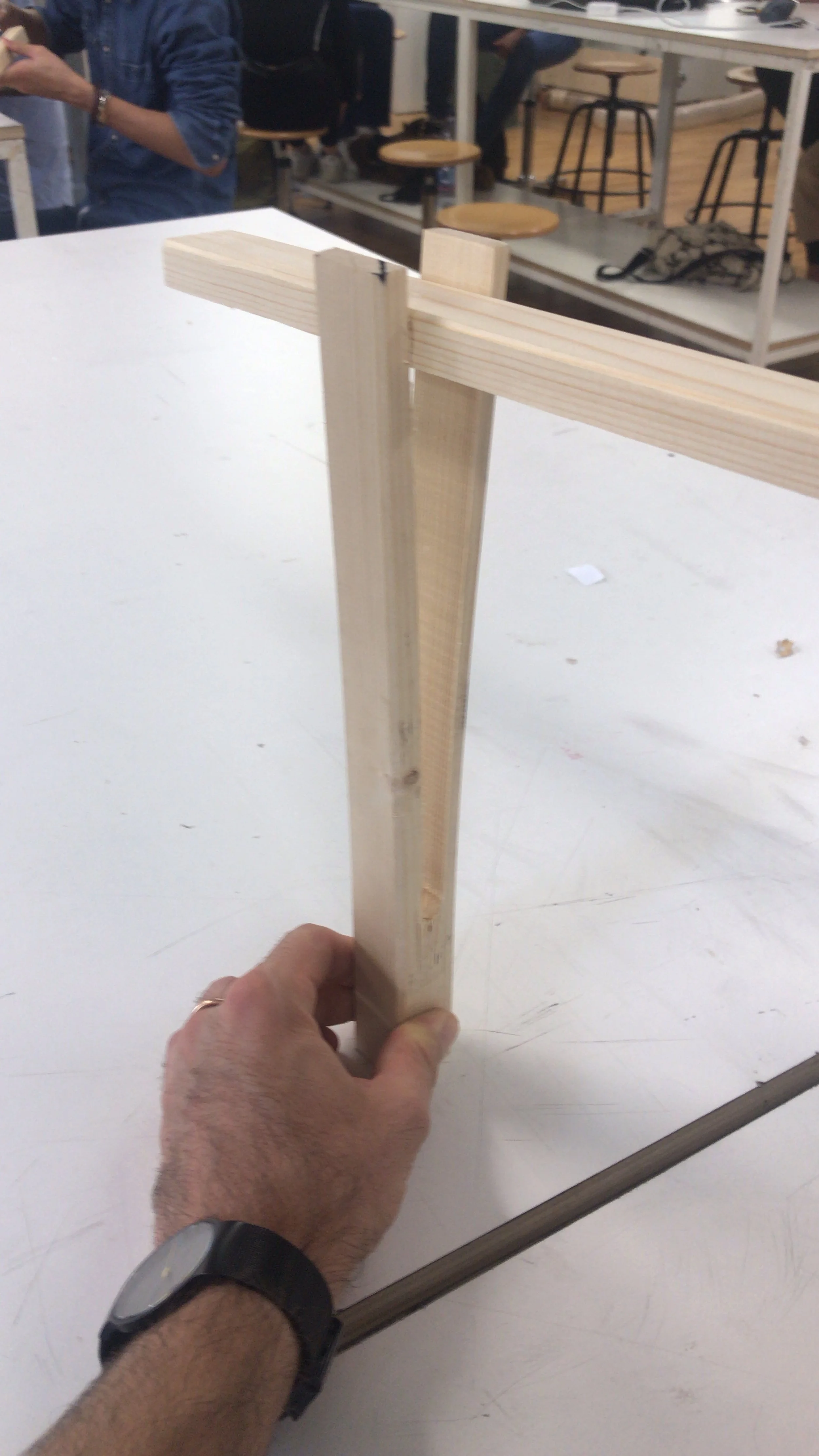 Studio di incastri del legno.